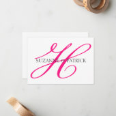 Script H Monogram Notecard (Hot Pink / Black) Notitiekaartje (Voorkant / Achterkant in situ)