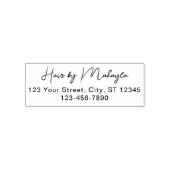 Script Haarstudio Naam Retouradres Telefoon Zelfinktende Stempel (Design)