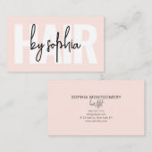 Script Hair Stylist Blush Pink Visitekaartje (Voorkant / Achterkant)