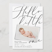 Script hallo kleintje modern 1 foto typografie aankondiging (Voorkant)
