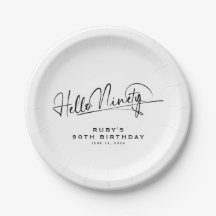 Script Hallo Negentig Minimalistisch 90ste Verjaar