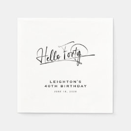 Script Hallo Veertig Minimalistische 40e Verjaarda Servet