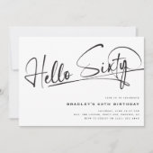 Script Hallo Zestig Minimalistische 60e Verjaardag Kaart (Voorkant)