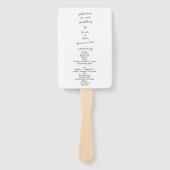 Script Hand geschreven Typografie Trouwprogramma Handwaaier (Voorkant)