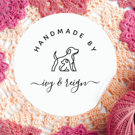 Script Handgemaakt door Aangepast logo Ronde Sticker