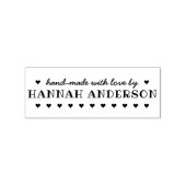 Script "Handgemaakt met liefde door" & aangepaste  Rubberstempel (Afrduk)