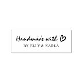 Script Handgemaakt met Liefde Hand getrokken Hart  Rubberstempel (Afrduk)