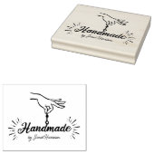 Script Handgemaakte Custom Business, Groot Rubberstempel (Gestempeld)