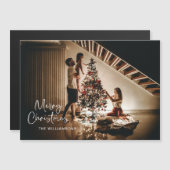Script Handgeschreven Kerst Foto Magnetische Kaart (Voorkant / Achterkant)