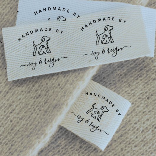 Script Handmade by Custom logo cut and sew Grosgrain Lint