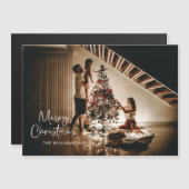 Script Handschrift Kerstfoto Magnetische Kaart (Voorkant / Achterkant)