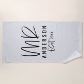 Script handschrift Mr. huwelijksreis Strandlaken (Voorkant)