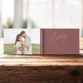 Script Handtekening Elegant Blauw Huwelijk Gastenboek