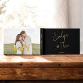 Script Handtekening Elegant Zwart Bruiloft Gastenboek