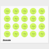 Script Handtekening Elegante Trouw-RSVP Cyber Lime Ronde Sticker (Vel)