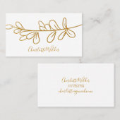 Script handtekening gepersonaliseerde gouden blade contactkaartje (Voorkant / Achterkant)