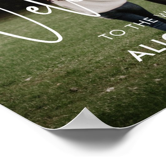 Script Handtekening Hart Welkom Trouwfoto Poster (Hoek)