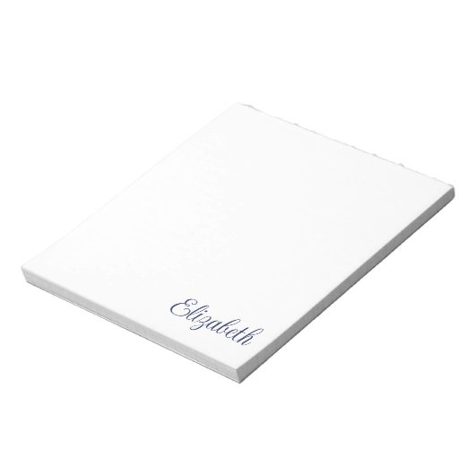 Script Handtekening Marine Blue Stationery Notitieblok (Linkerzijde)