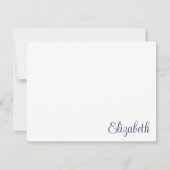 Script Handtekening Marine Blue Stationery Notitiekaartje (Voorkant)