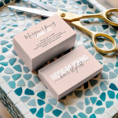 Script handtekening moderne blush roze haarstylist visitekaartje