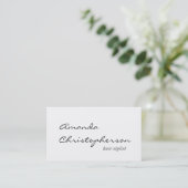 Script Handwrite Kapsalon White Visitekaartje (Staand voorkant)