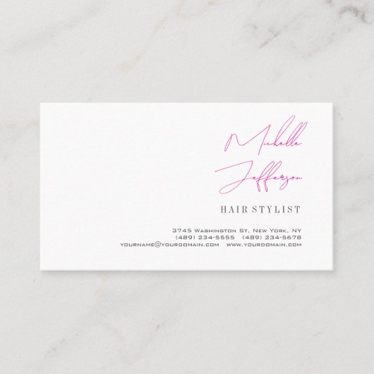 Script Handwriting Trendy Business Profile Card Visitekaartje (Voorkant)