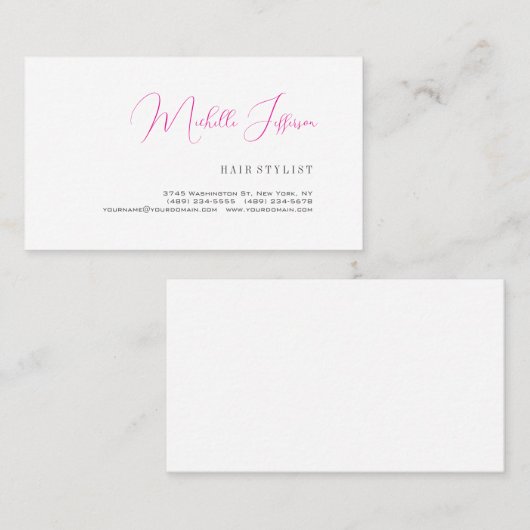 Script Handwriting Trendy Business Profile Card Visitekaartje (Voorkant / Achterkant)