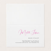 Script Handwriting Trendy Business Profile Card Visitekaartje (Buitenkant ongevouwen)