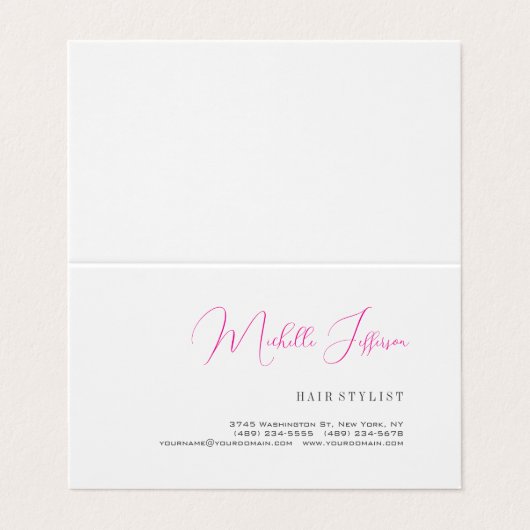 Script Handwriting Trendy Business Profile Card Visitekaartje (Buitenkant ongevouwen)
