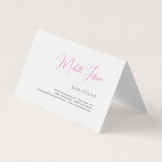 Script Handwriting Trendy Business Profile Card Visitekaartje (Voorkant)
