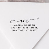 Script Handwritten Monogram Wood Art Stamp Rubberstempel