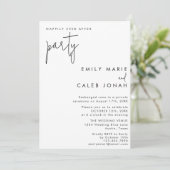 Script Happily Ever After Feest Huwelijksreceptie Kaart (Staand voorkant)