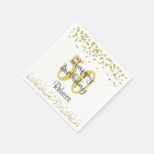Script HAPPY 50ste VERJAARDAG Naam Gold Glitter Servet (Hoek)