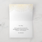 Script Happy Birthday Elegante zwarte fotocollage Folie Wenskaart (Binnenlaag)