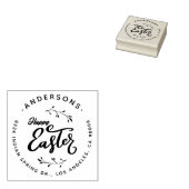  script Happy Easter Family Retouradres Rubberstempel (Gestempeld)