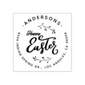  script Happy Easter Family Retouradres Rubberstempel (Afrduk)