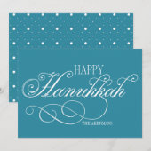Script Happy Hanukkah Holiday Kaart (Voorkant / Achterkant)