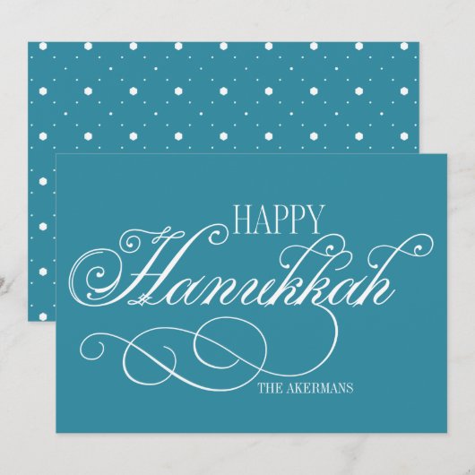 Script Happy Hanukkah Holiday Kaart (Voorkant / Achterkant)
