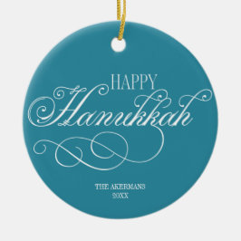 Script Happy Hanukkah Holiday Keramisch Ornament