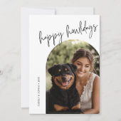 Script Happy Howlidays Pet Arch Foto Kerstmis Feestdagenkaart (Voorkant)