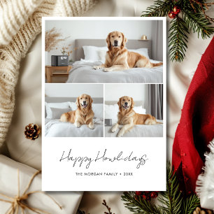 Script Happy Howlidays Pet Christmas Puppies Foto Feestdagenkaart