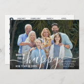 Script HAPPY NEW YEAR Photo Overlay 2023 Calendar Feestdagenkaart (Voorkant / Achterkant)