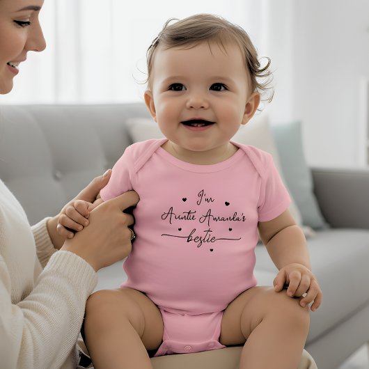 Script hart Custom Auntie's Bestie Baby Bodypakje Romper