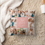 Script hart roze moderne multi foto beste vrienden kussen<br><div class="desc">Script hart schattig modern girly roze multi foto beste vrienden eenvoudige minimale elegante home decor cadeau</div>