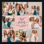 Script hart roze moderne multi foto beste vrienden perfect poster<br><div class="desc">Script hart schattig modern multi foto beste vrienden eenvoudige minimal elegante home decor zwart en roze poster cadeau.</div>