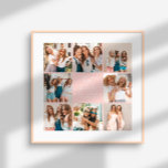 Script hart roze moderne multi foto beste vrienden perfect poster<br><div class="desc">Script hart schattig modern multi foto beste vrienden eenvoudige minimal elegante home decor girly roze poster cadeau.</div>