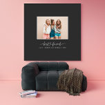 Script hart schattig moderne foto beste vrienden imitatie canvas print<br><div class="desc">Script hart schattig modern multi foto beste vrienden cadeau</div>