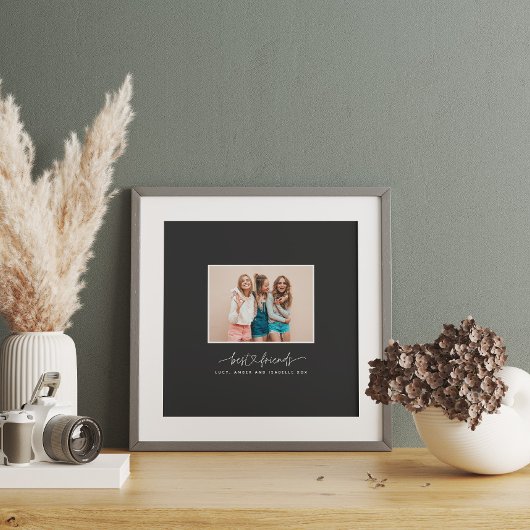 Script hart schattig moderne foto beste vrienden perfect poster