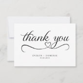 Script Hart Typografie romantische Trouwdag Bedankkaart (Voorkant)