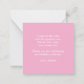 Script Hart Zacht Roze Meisje Budget Bedankt Card Notitiekaartje (Achterkant)